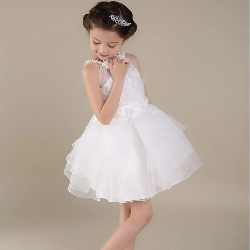 Белоснежные свадебные платья для девочек, детские платья-пачки принцессы, летние платья для маленьких девочек, Pegeant, праздничный костюм, От 1 до 10 лет