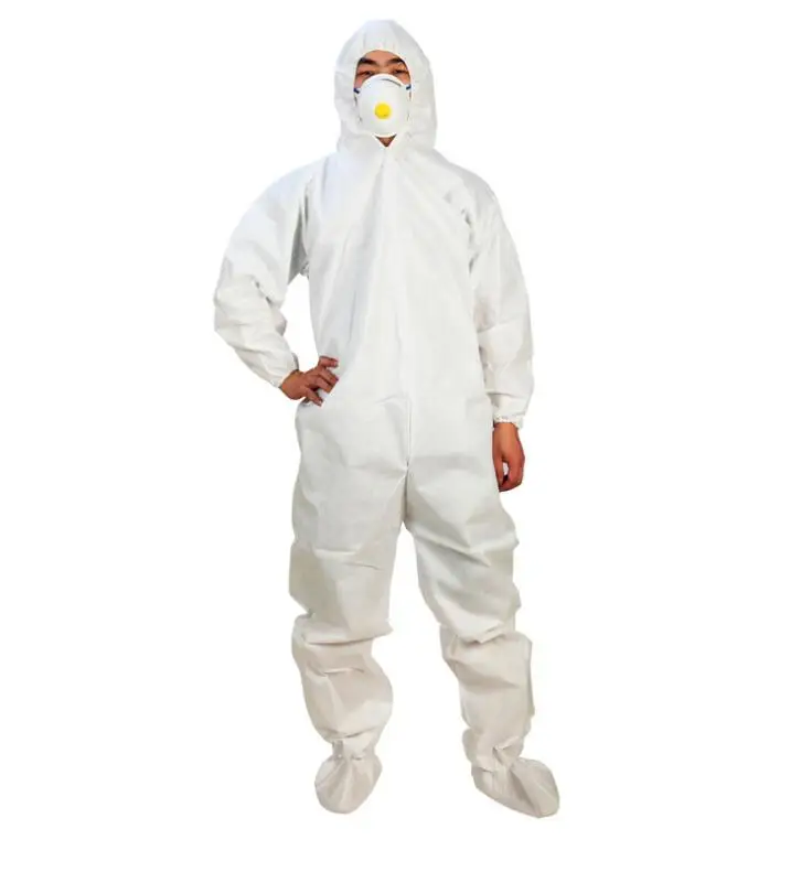 

YQV1-One-off non-woven protective clothing SMS thicker work clothing spray paint clothing dustproof conjoined suit