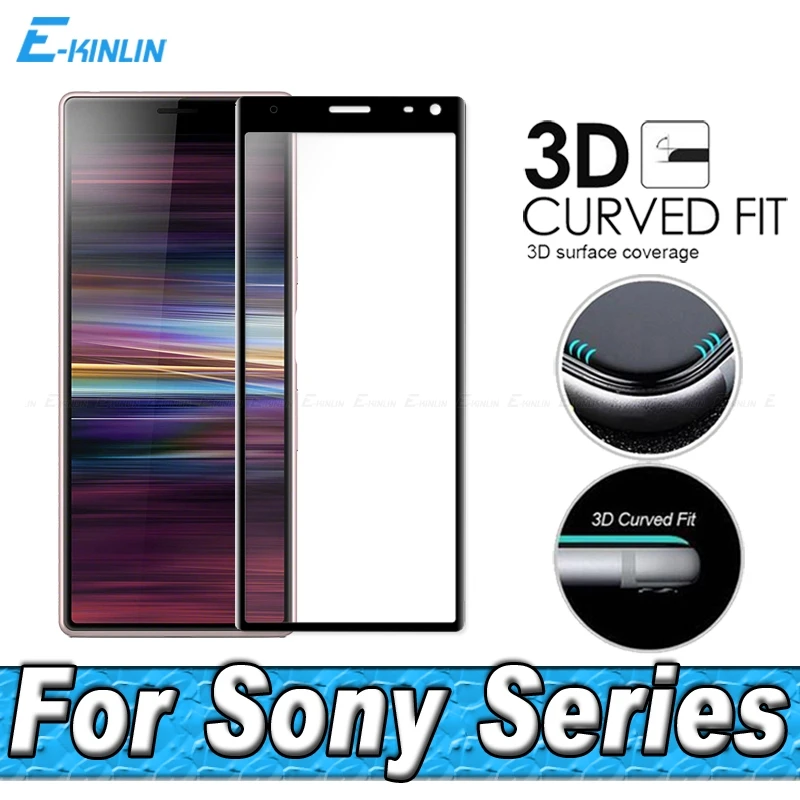 

3D Curved Edge Full Cover Coverage Tempered Glass For Sony Xperia Ace L3 1 10 Plus Screen Protector Protective Film