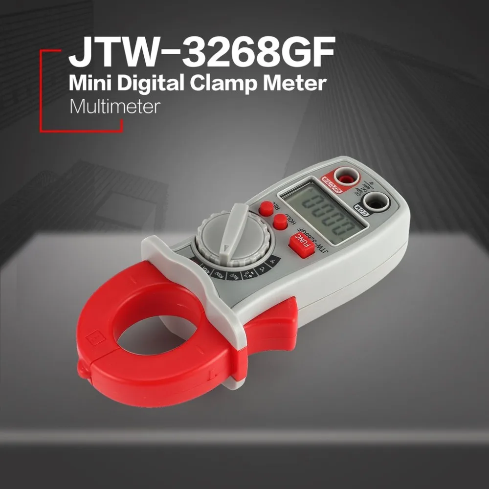 JTW 3268GF Мини цифровой клещи мультиметр 3999 отсчетов Авто Диапазон AC/DC Вольт Ампер Ом