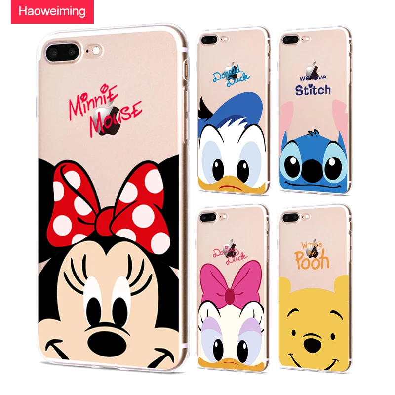

For iphone 7 Case Funny Cute Minnie Mickey Cartoon Funda For iPhone X XR XS MAX 6 7 8 Plus 5 5S SE Couqe For Soft Silicone Cover