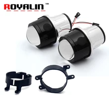 ROYALIN Fog Light Lens Full Metal For Toyota Corolla RAV4 Camry Yaris Lexus 2.5 Bi Xenon Projector Lens Waterproof H8 H11 Bulbs