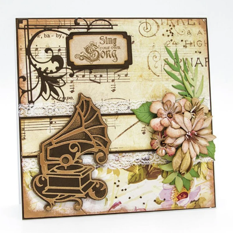 

Flower music Box Metal Cutting Dies Stencils for DIY Scrapbooking/photo album Decorative Embossing DIY Paper Cards