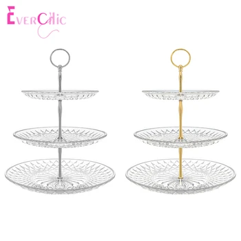 

European Three-layer Cake Stand Wedding Birthday Hotel KTV Fruit Plate Living Room Dried Fruit Dish Dessert Tea Snack Tray