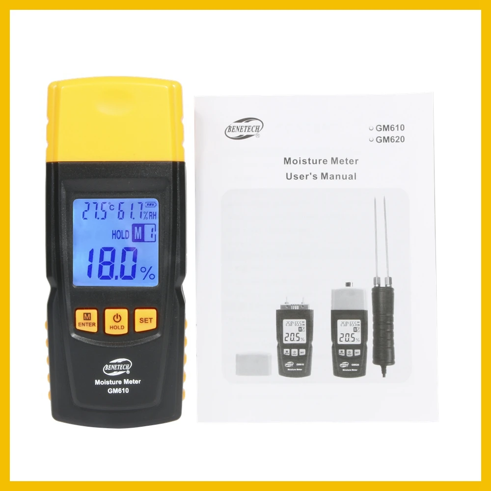 Beste Hout Vocht Meter 2 Pins Vochtigheid Tester Timber Vochtige Detector Hygrometer Bereik 0 ~ 70% Digitale Lcd scherm GM610  BENETECH