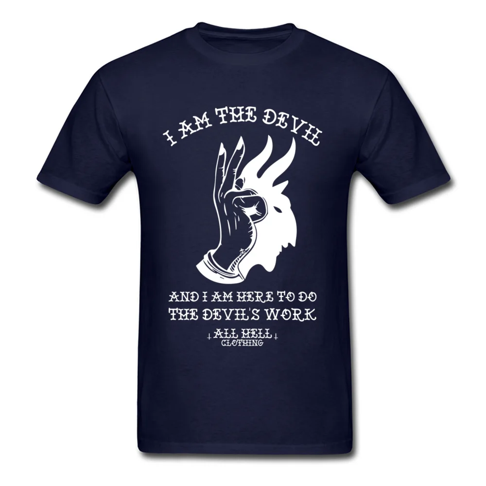 Devils Work white logo High Quality Short Sleeve Casual T Shirt 100% Cotton Fabric O-Neck Men Tees Custom Tee-Shirt Summer/Fall Devils Work white logo navy