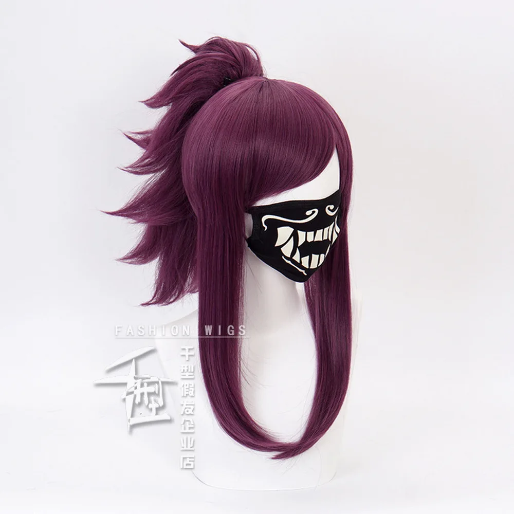 

Anime League of Legends LOL KDA Akali Mix Purple Cosplay Cosume Wig Halloween Heat Resistant Synthetic Hair Wigs For Party