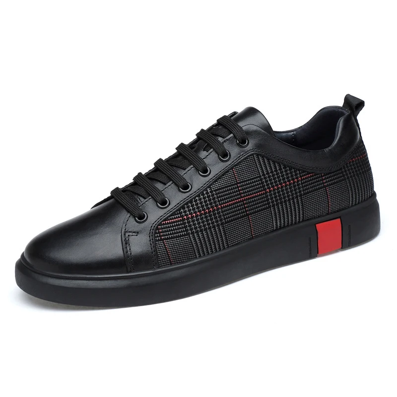 DAOKFPO Genuine Cow Leather Men Shoes Fashion Handmade Top Quality Flats Male Casual Zapatos Hombre Lace-Up Black | Обувь
