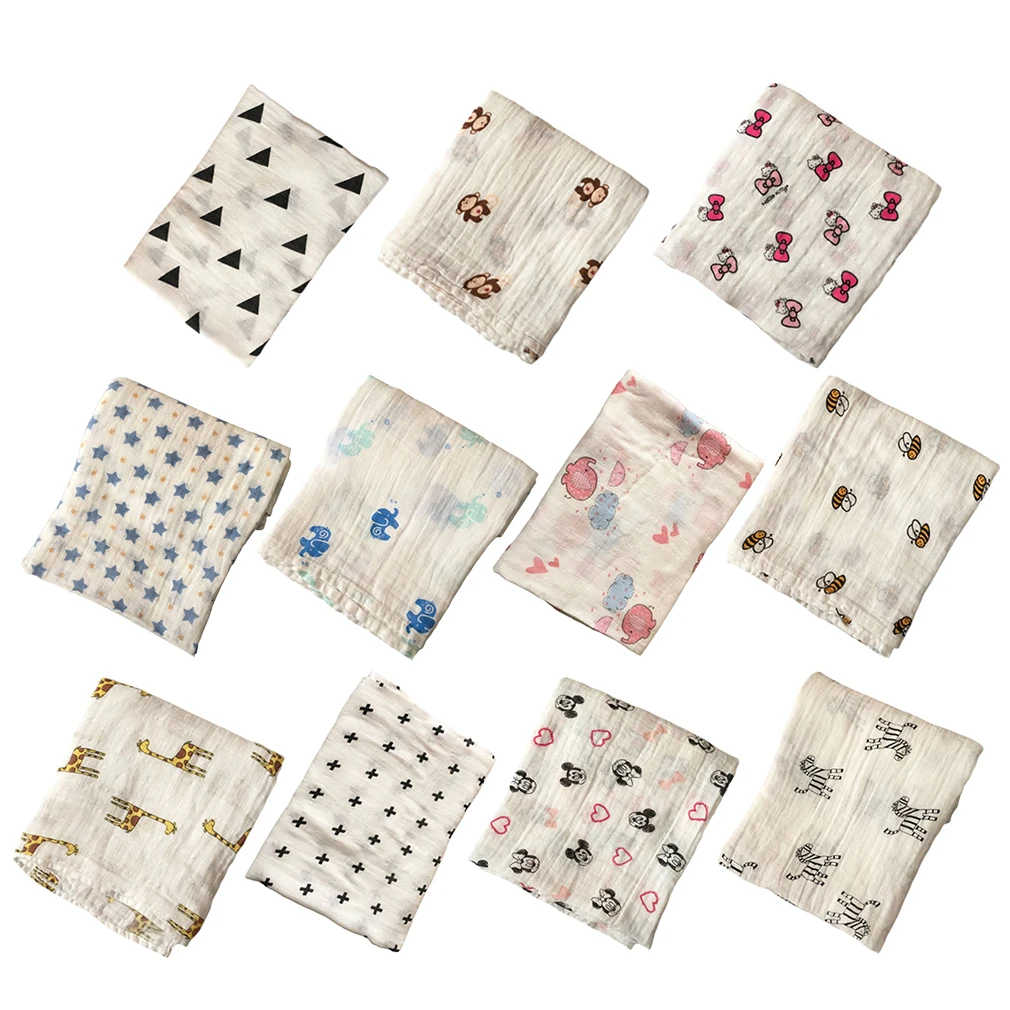 

Hot! 120x120cm Muslin Newborn Baby Bath Towel Swaddle Blankets baby swaddle Cotton Multi Designs Functions 6 Types New Sale