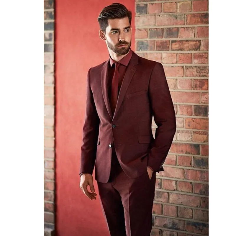

Men's suit two-piece suit (jacket + pants) men's fashion casual solid color suit men's dance party dress custom