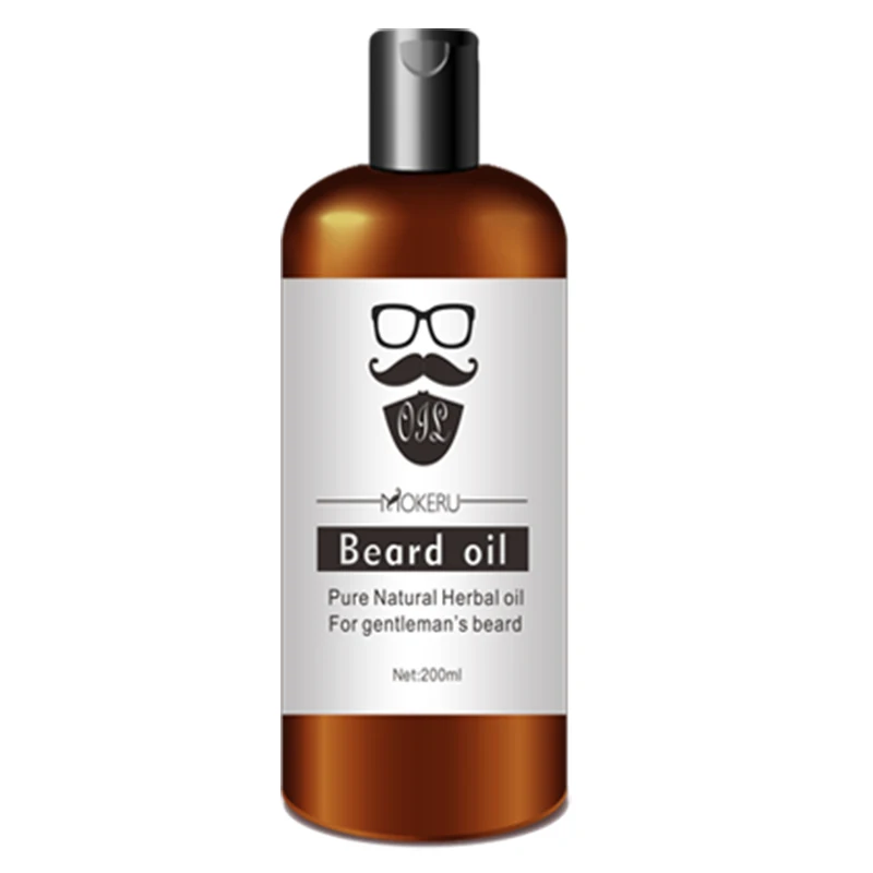 

1pc 200ml Mokeru Pure Organic Beard Oil Natural Beard Growth Oil Moisturizing Smoothing Care Beard Balm For Men