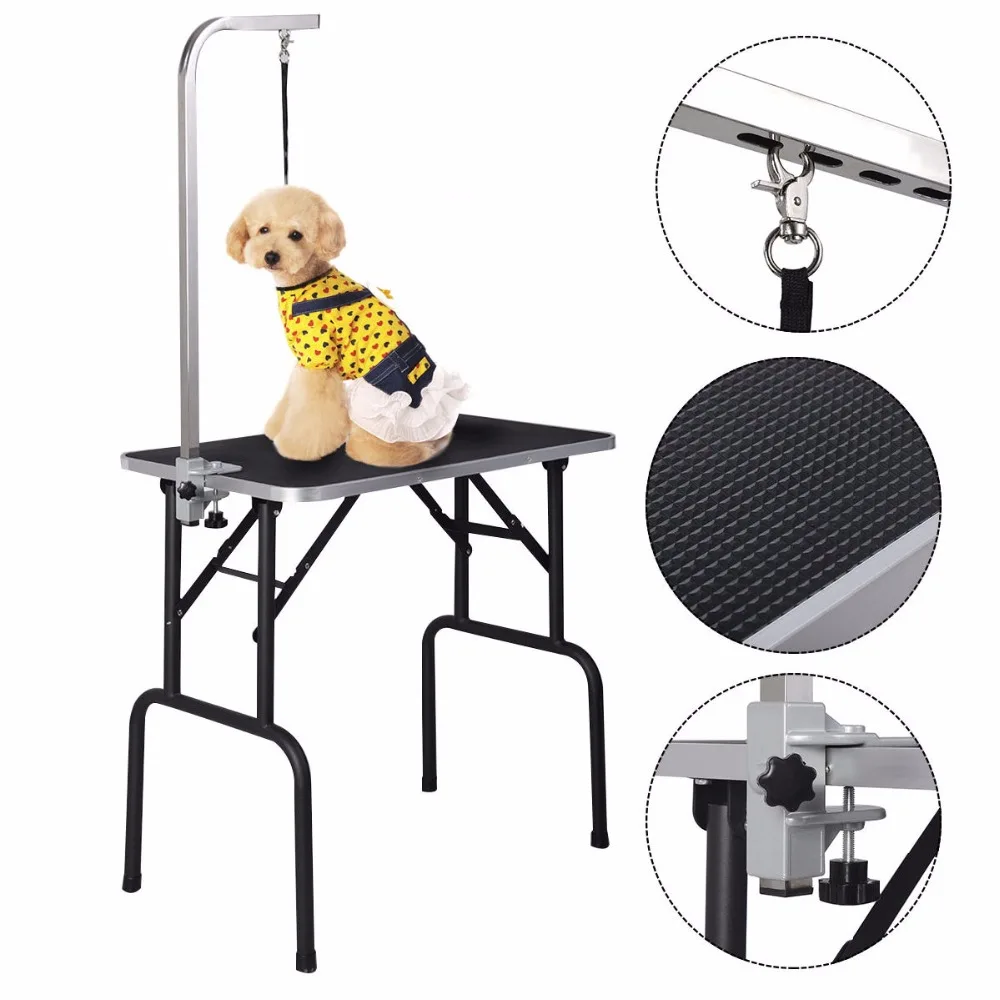 Image Goplus 32   Adjustable Pet Dog Cat Grooming Table W Arm   Noose Rubber Mat Free Shipping  	PS5795