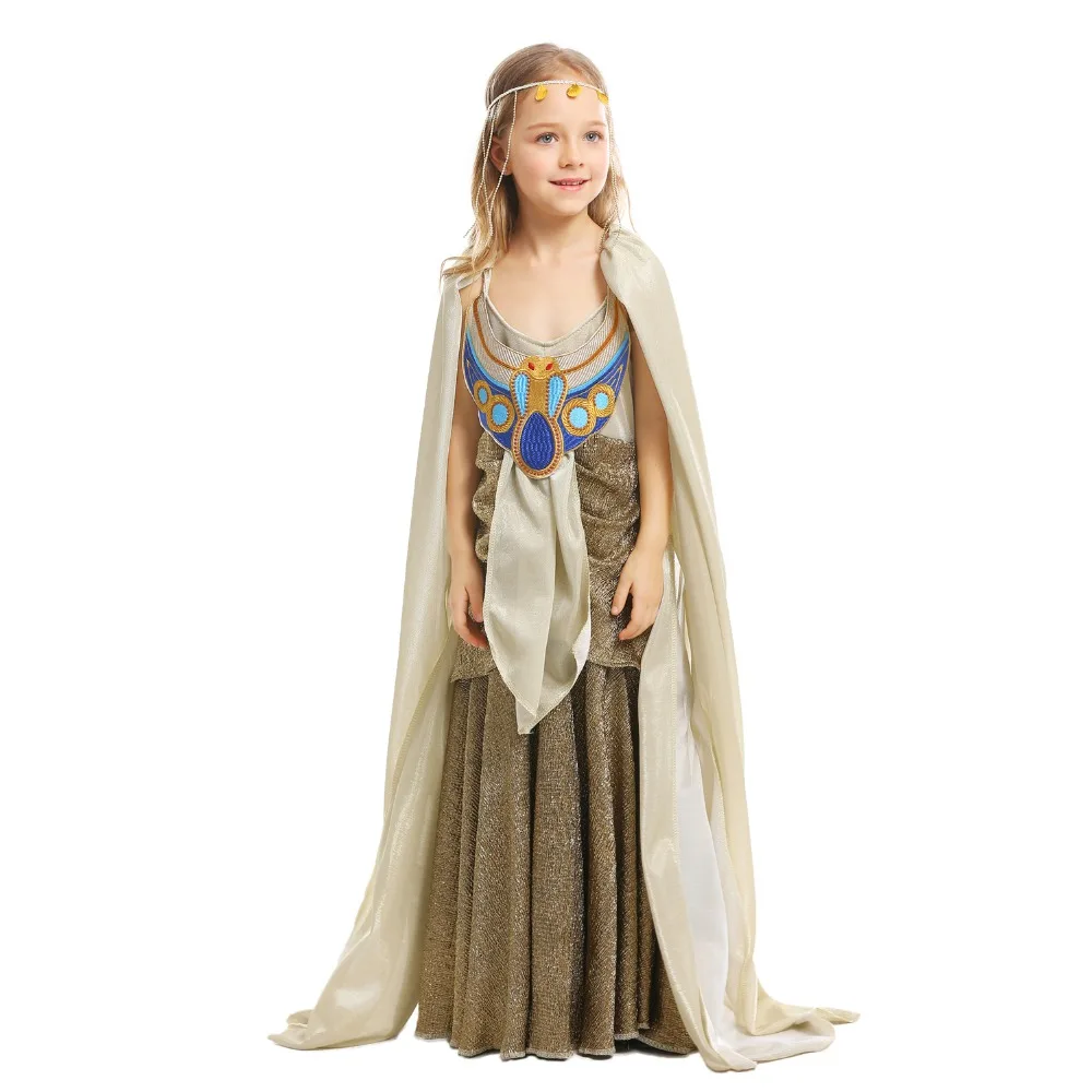 H& ZY/платье принцессы для девочек в стиле древнеегипетской богини Фараона Клеопатры; Детские костюмы для Хэллоуина; Детский карнавальный костюм