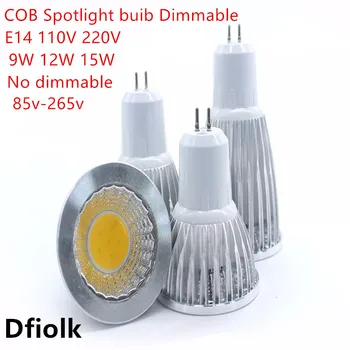 

50PCS New High Power Lampada Led GU5.3 COB 9w 12w 15w Dimmable Led Cob Spotlight Warm Cool White Bulb Lamp GU 5.3 110V 220V