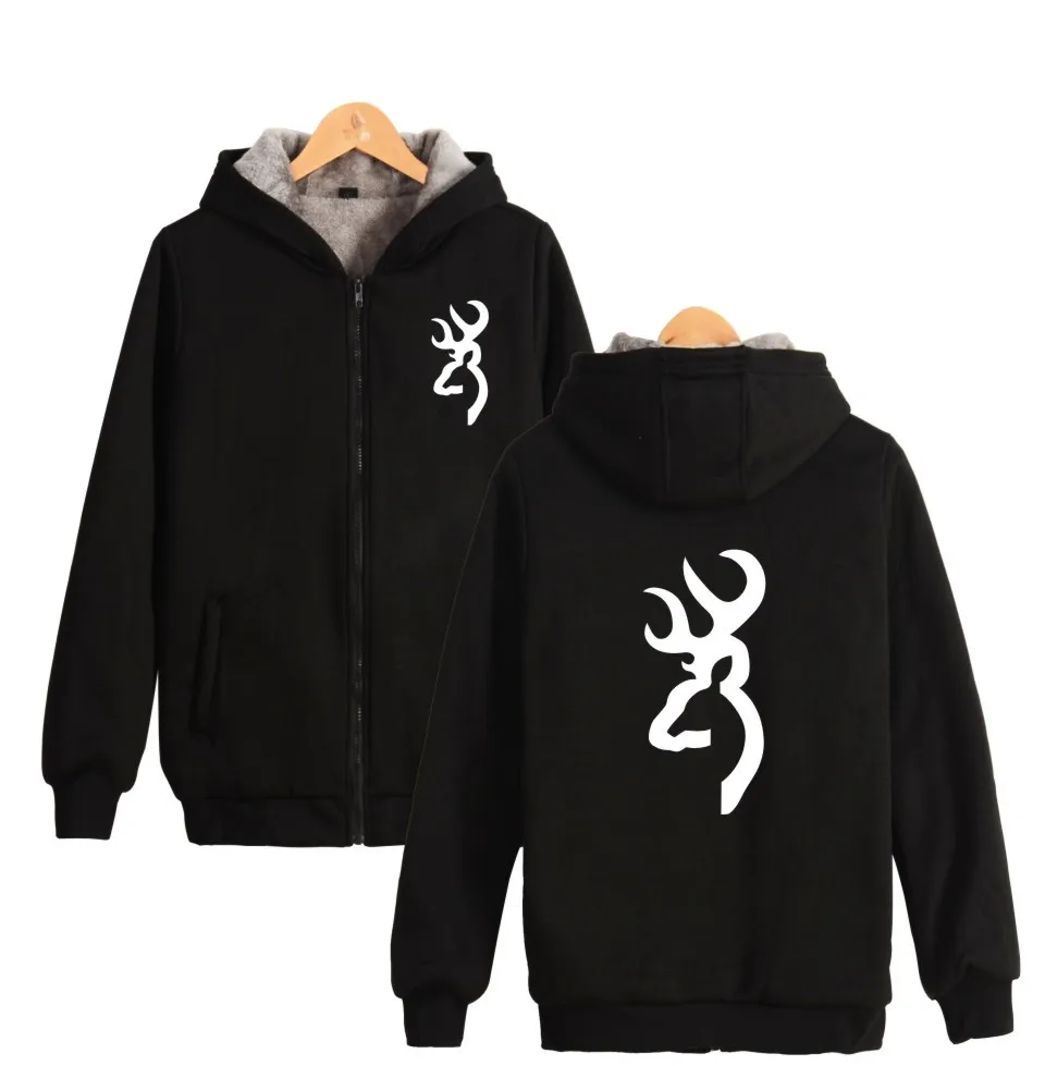 

Famouse Browning Zipper Hoodies Brand Knife Men/Women Thick Warm Winter Hooded Sweatshirt High Quality
