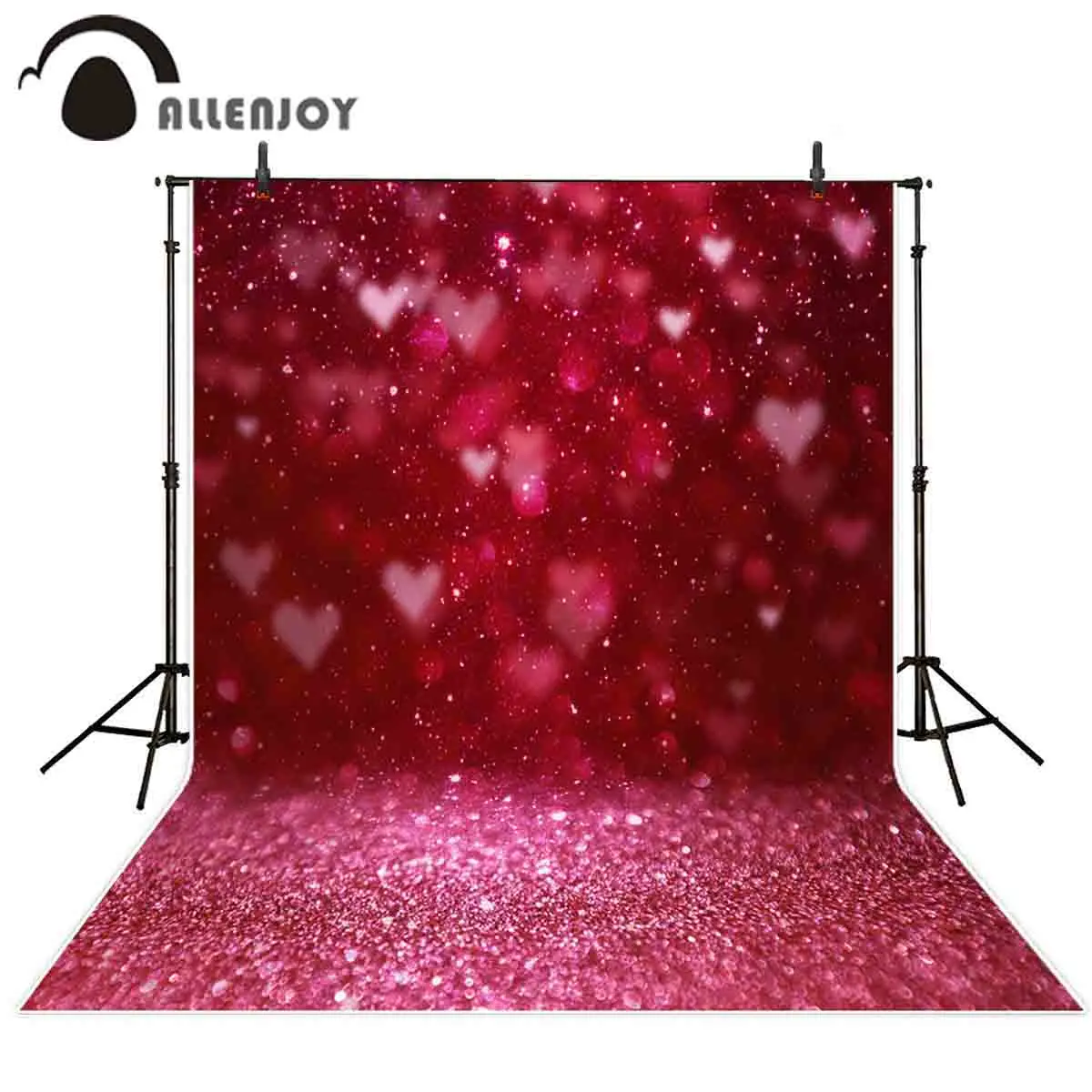 

Allenjoy Valentine photo background wedding heart glitter shiny love hot photography backdrop photophone photocall photo studio