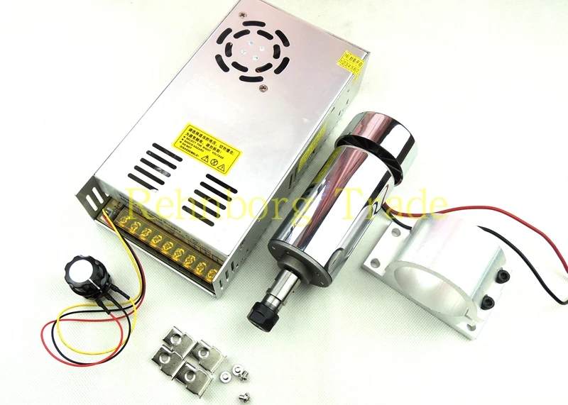 

DC12-48V 0.3kw spindle motor ER11 chuck CNC 300W Spindle Motor + 52mm mount bracket + Power Supply speed governor For DIY CNC