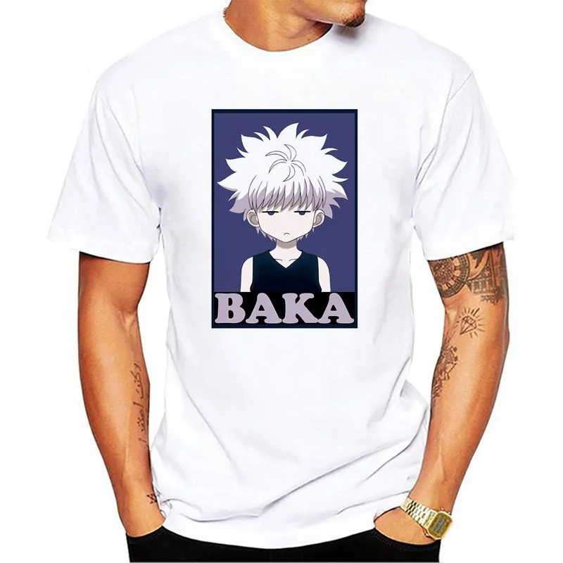 Hunter X Hunter Для мужчин/Для женщин дизайн футболка Гон Фрикс Косплэй хлопковые, модные, повседневные футболки с аниме Kurapika футболка киллуа золдик, футболки, топы - Цвет: WH