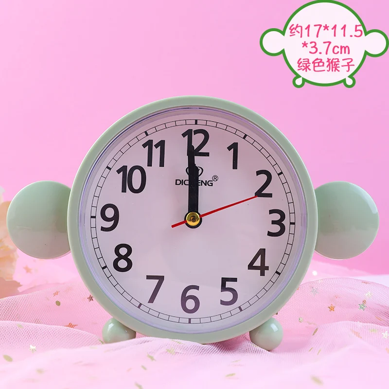 Cute Children's Alarm Clock Simple Multicolor Creative Clock Bedroom Classroom Office Decoration - Цвет: B-green