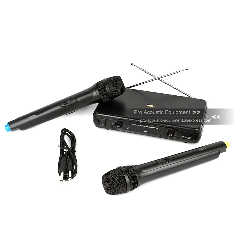 WR-206 Профессиональный VHF Ручной беспроводной микрофон система для усилителя мощности мегафон голос PA динамик аудио микшер микрофон