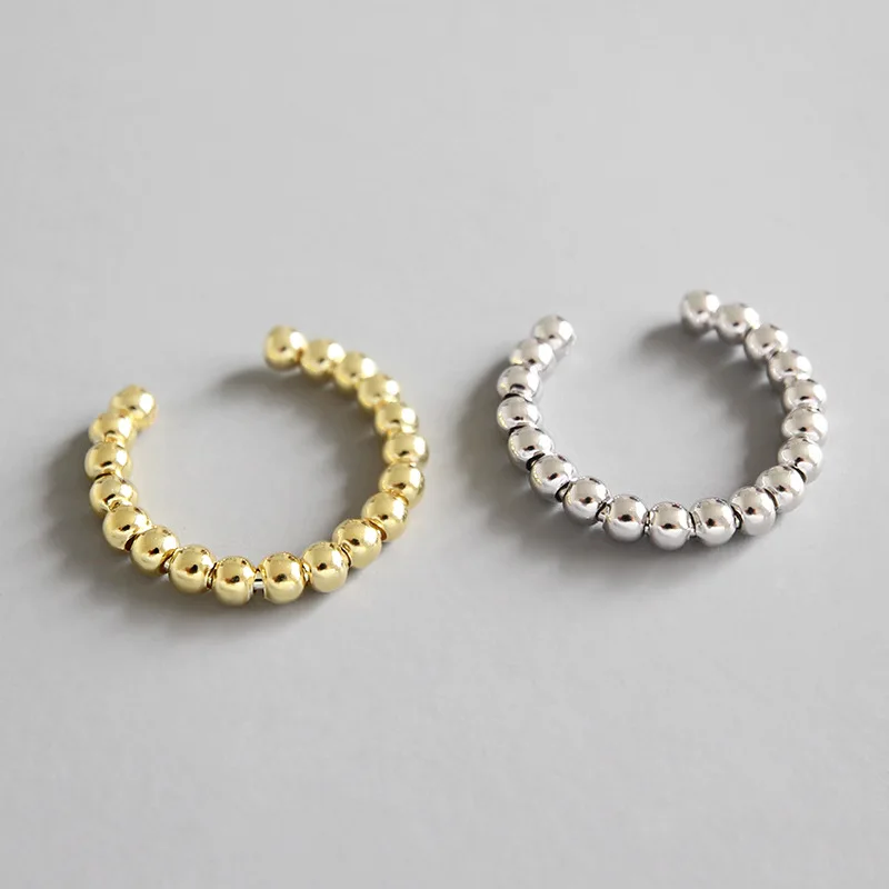 

Simple 925 sterling silver beads opening rings for women, fashion adjustable ring anillos bague femme sterling silver jewelry