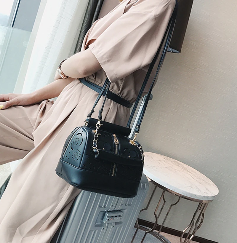 Fashion Women Leather Handbag Hollow Out Female Messenger Crossbody Shoulder Bag Ladies Wild Purse Designer Top-Handle SS7298 (12)