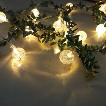

100 Led Fairy Rattan Bubble Bulb Battery Operated String Lights 10m LED guirlande decoratie For Christmas Garland lichterketten