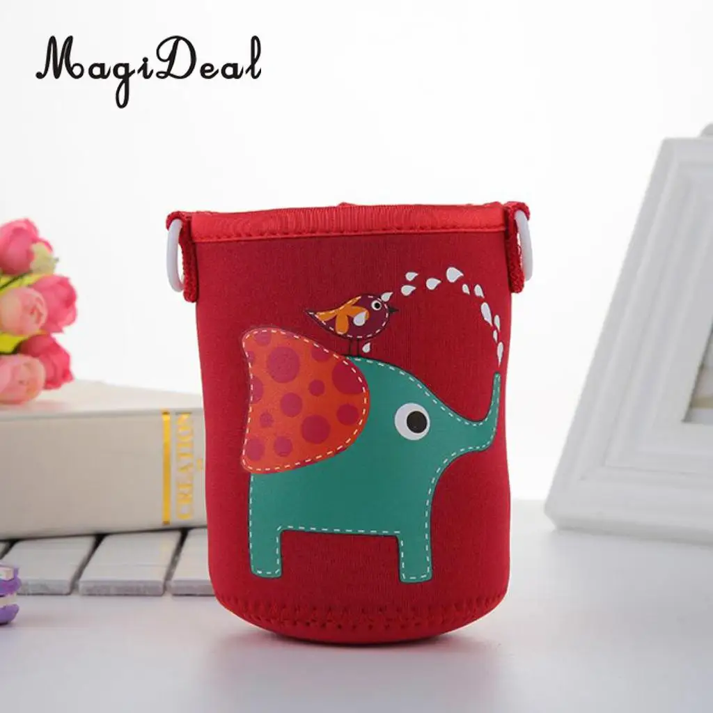 MagiDeal Insulated Water Bottle Sleeve Cartoon Animal Drink Bottle Covers Kids - Build-in Carrying Strap