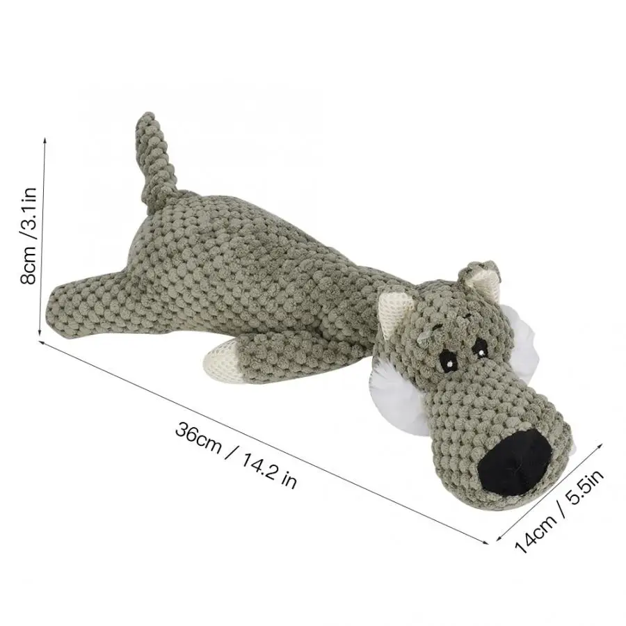 Милая форма животных игрушка собака щенок укуса устойчивая тренировка жевания игрушка со звуком собака играющая игрушка