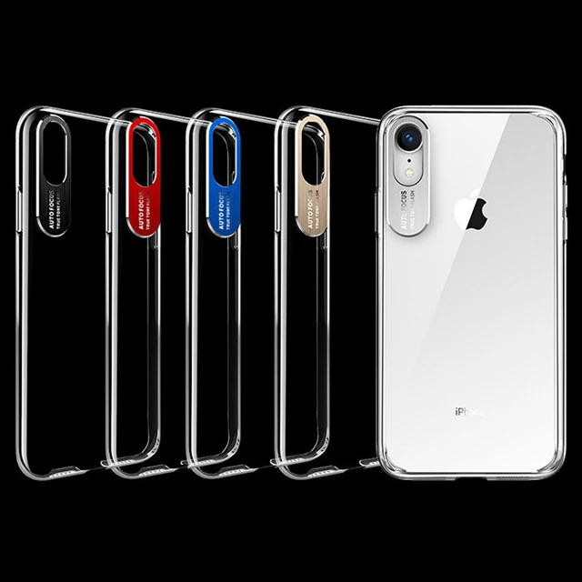 

100PCS Clear Soft Silicon Bumper Hard Transparent Metal Camera Phone Case Cover for iPhone 11 Pro Max XS Max XR XS X 7 8 6 Plus
