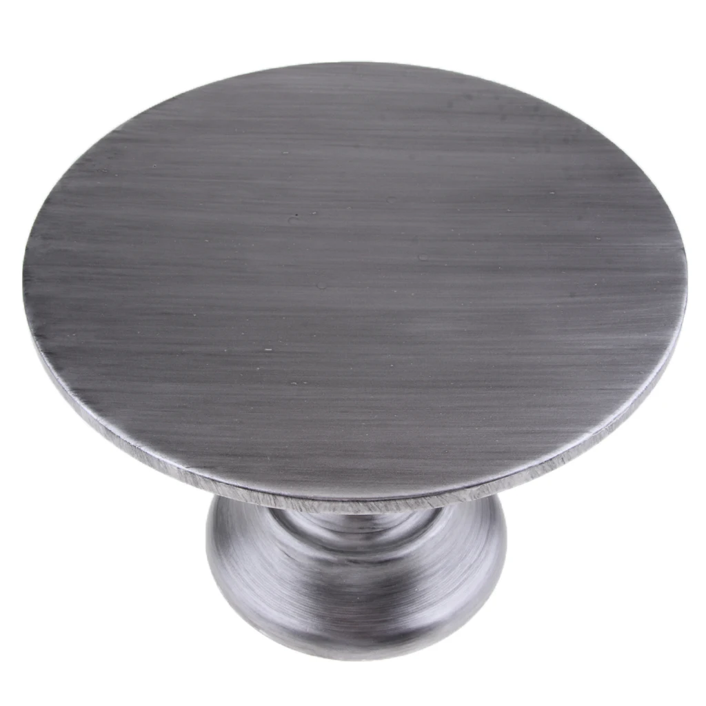 Metal Round Wedding Party Cupcake Display Stand - Vintage Wedding Cake Plate - Silver, Iron Made