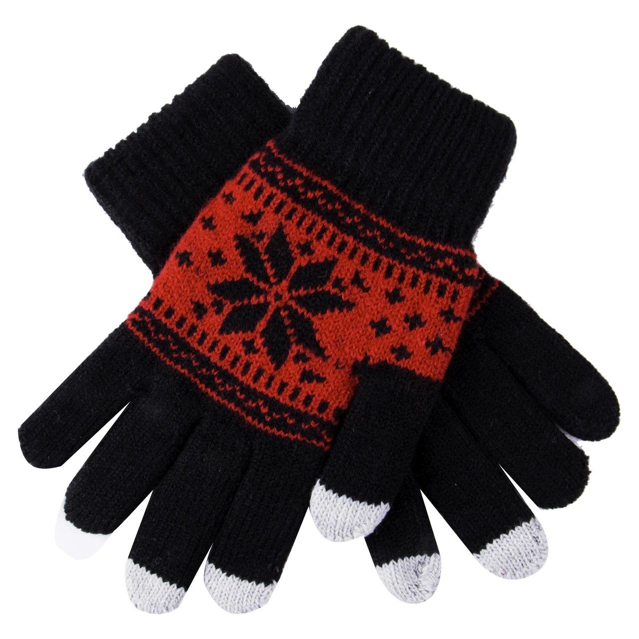 Горячая Рождественская теплая Зимние перчатки Снежинка Печатный трикотажные Сенсорный экран перчатки Для мужчин Для женщин перчатки - Цвет: Многоцветный