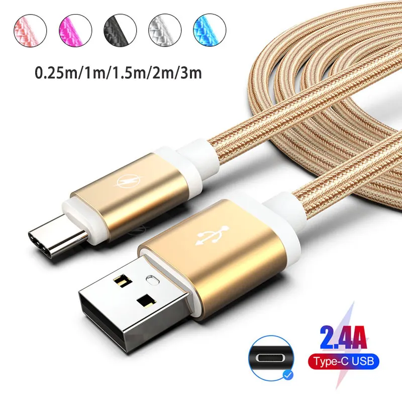 

Nylon USB Type C Cable Fast Charging Cable for Samsung S10 S9 plus huawei P30 pro Oneplus 7 pro 6T 6 USB C Charge Cable 1m 2m 3m
