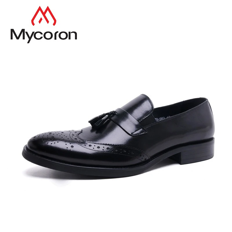 

MYCORON New Fashion Shoes 2019 Italian Style Pointed Toe Leather Boots Footwear Men Casual Lace Up Shoes Mannen Schoenen