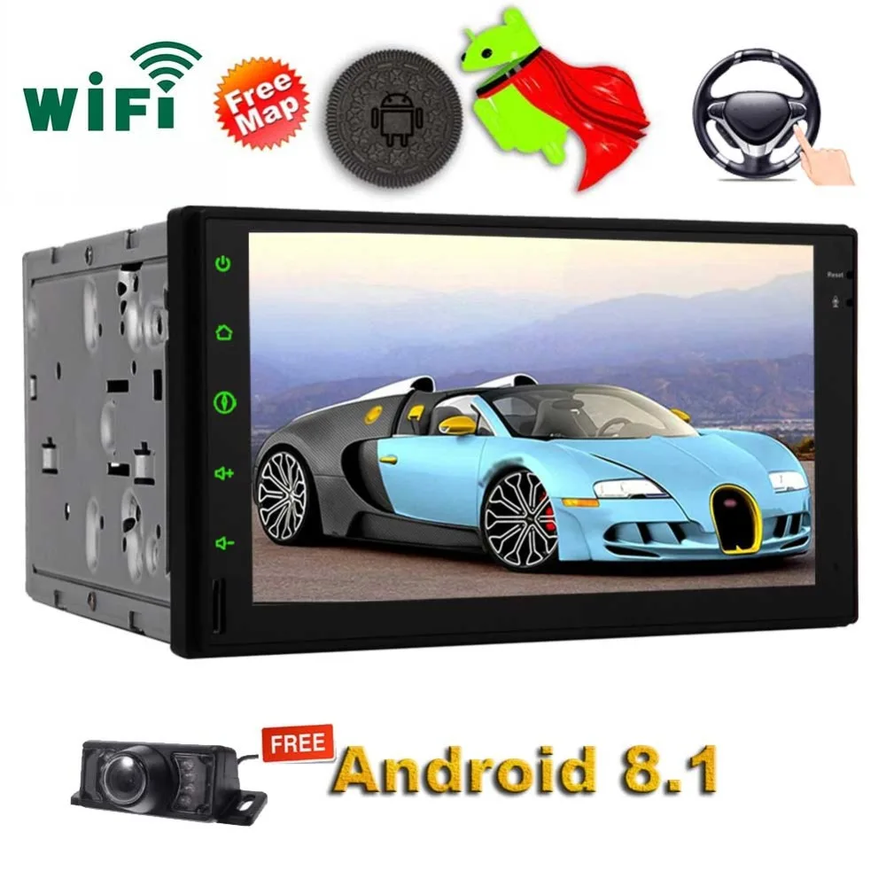 Sale AM FM Radio Double Din Android 8.1 OS 7 Inch Capacitive Touch Screen Car radio Stereo In Dash GPS Navigation Support AM FM Radio 0