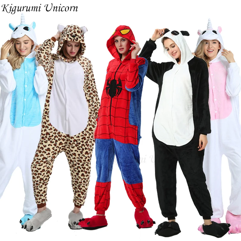 

Kigurumi Pajama Adult Animal Unicorn Stitch Onesie Women Men Couple 2019 Winter Pajamas Suit Sleepwear Flannel Pijamas Homewear