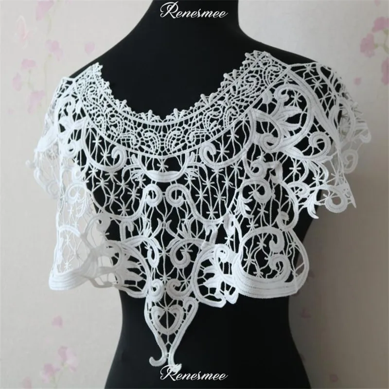 

1Pc Ivory Embroidered Lace Applique Collar in Patches for Wedding Dress DIY Wedding Dress DIY 54X42cm SX287