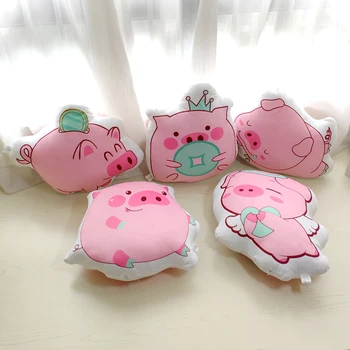 

Candice guo! cute plush toy cartoon lovely heart angel pig flying piggy stuffed printing cushion sofa pillow birthday gift 1pc
