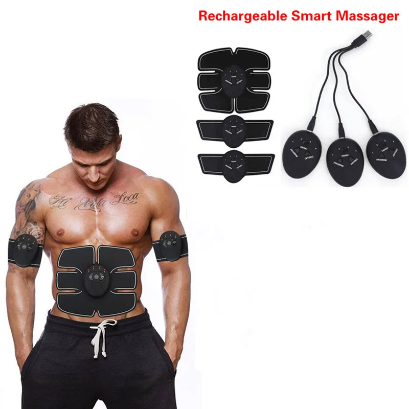 

Abdominal Muscle Trainer Rechargeable EMS Pad Vibration Body Slimming Machine Fat Burning Fitness Massage Exercise Belt