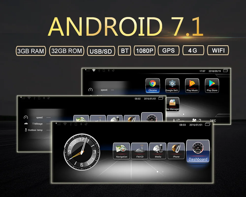 10,2 'Android 7,1 4G LTE 3+ 32G Автомобильный dvd Радио мультимедийный плеер gps навигация для Mercedes Ben C Класс W204 2008 2009 2010 W204