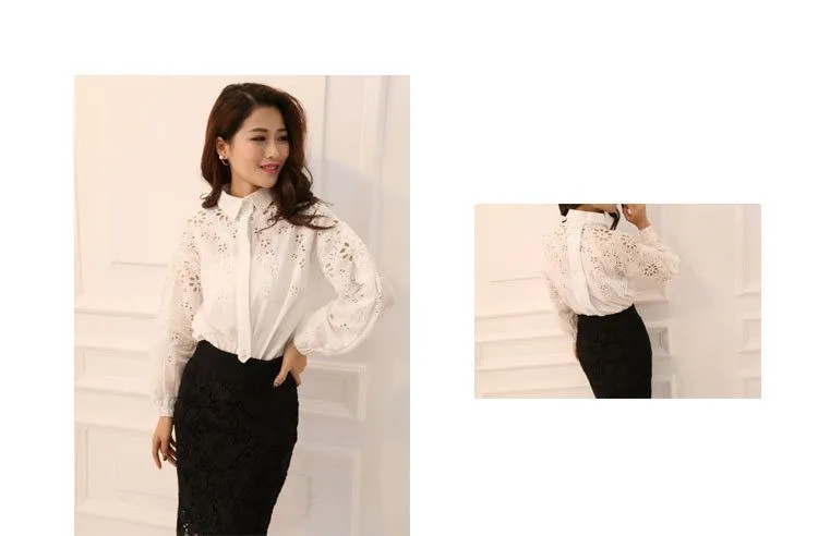 High Waist Floral Lace Skirt