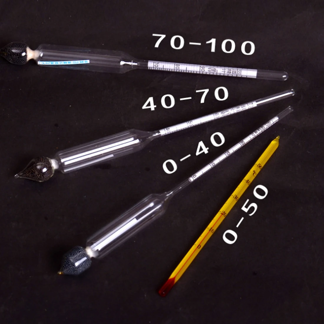 3pcs Hydrometer Alcoholmeter Tester 0 100 Set Alcohol Concentration