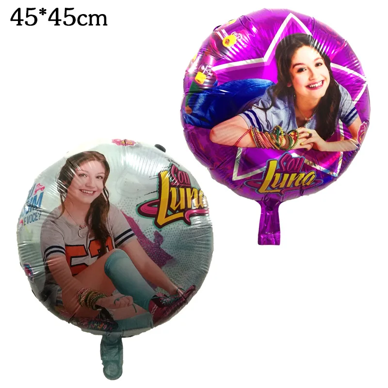 

Free shipping 18 inch luna balloons round soy Baby Girl aluminum Helium balloon children's birthday party layout decoration