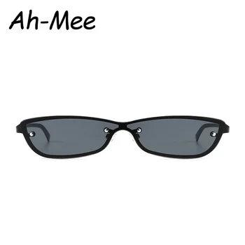

Small Cat Eye Sunglasses Women Vintage Rimless Brand Designer Black Cateye Sun Glasses Female Trendy One Pieces Shades