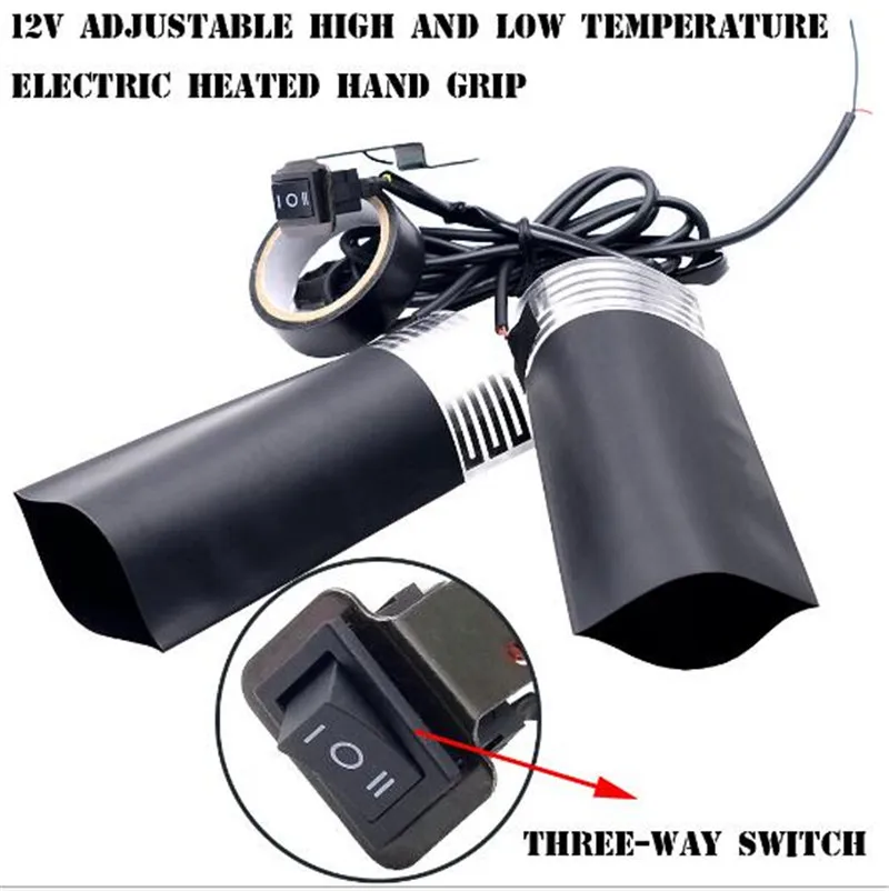 

WUPP 3in1 Motorcycle Handlebar Electric Hot Motorbike Heating Handle Heated Grips Handle +Voltage +USB Charger