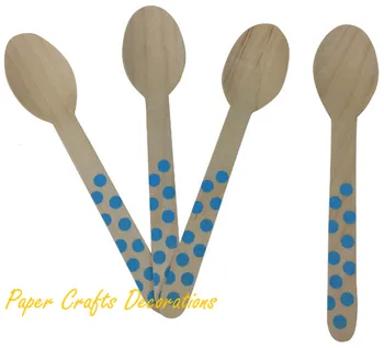 

50pcs/lot 6.5inch Polka dot Wooden Spoons Party Favors Christmas Wedding Decorations