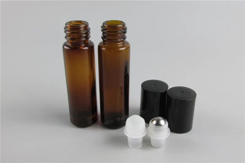 

DHL Free 200pcs/lot 10ml Amber Roll On Roller Bottle for Essential Oils Refillable Perfume Bottle Deodorant Containers