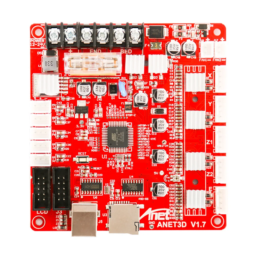 Anet V1.7 материнская плата+ 12864 ЖК-дисплей смарт-дисплей обновления для A6 E10 E12 E16 A8 плюс 3d принтеры RAMPS 1,4 Prusa I3 DIY 3D принтер