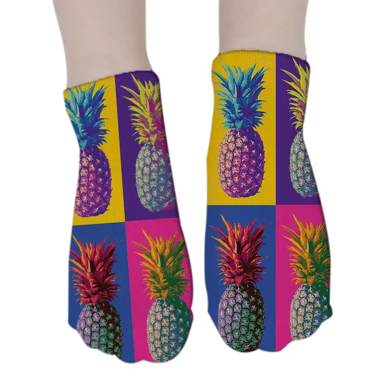 Новые 3D креативные носки с принтом унисекс Женские Мужские забавные звездное ночное небо Носки с рисунком Хлопковые женские короткие носочки по щиколотку 7S-ZAS13