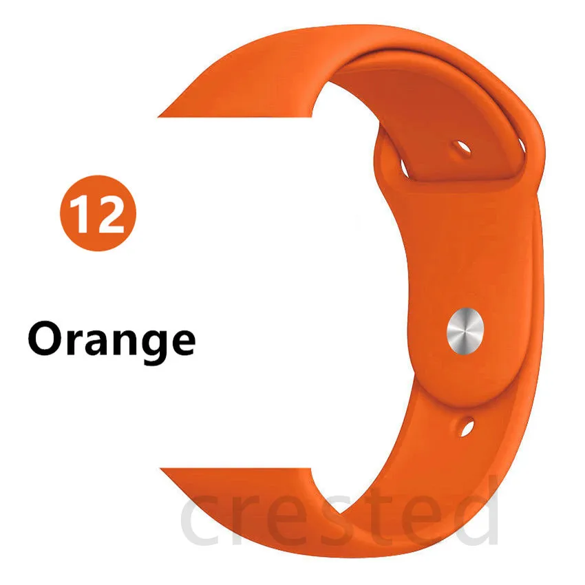 Orange Силиконовый ремешок для apple watch 4 5 44 мм/40 мм спортивный ремешки для apple watch 3 42 мм/38 мм резиновый ремень браслет ремешок для часов apple watch Band Мягкий красочный ремешок iwatch series 4 3 2 1 - Цвет ремешка: Orange
